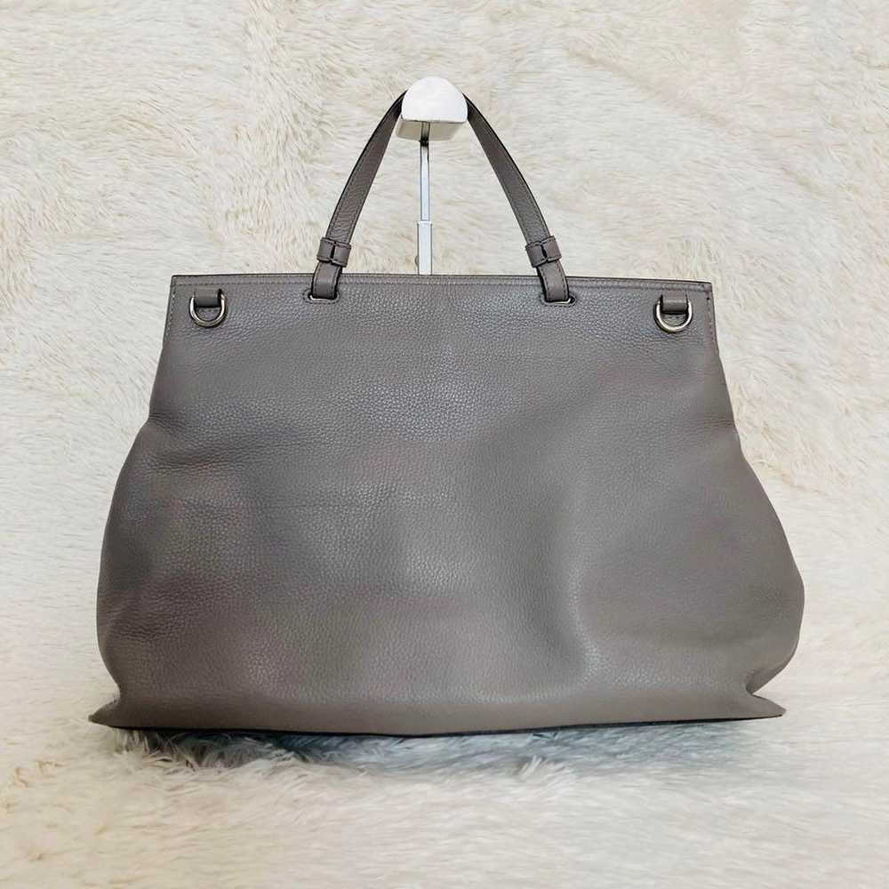 【Excellent condition】GUCCI Bamboo Daily 2WAY Gray… - image 3