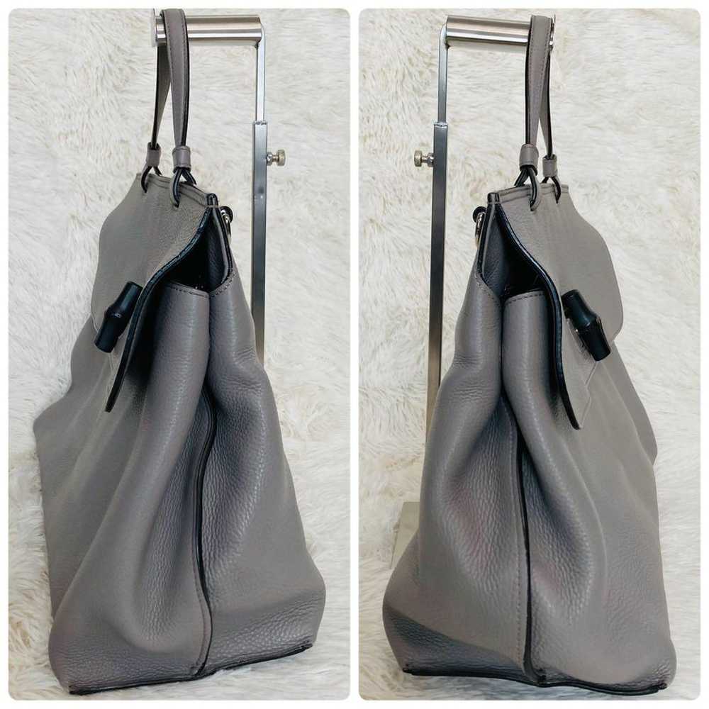 【Excellent condition】GUCCI Bamboo Daily 2WAY Gray… - image 7