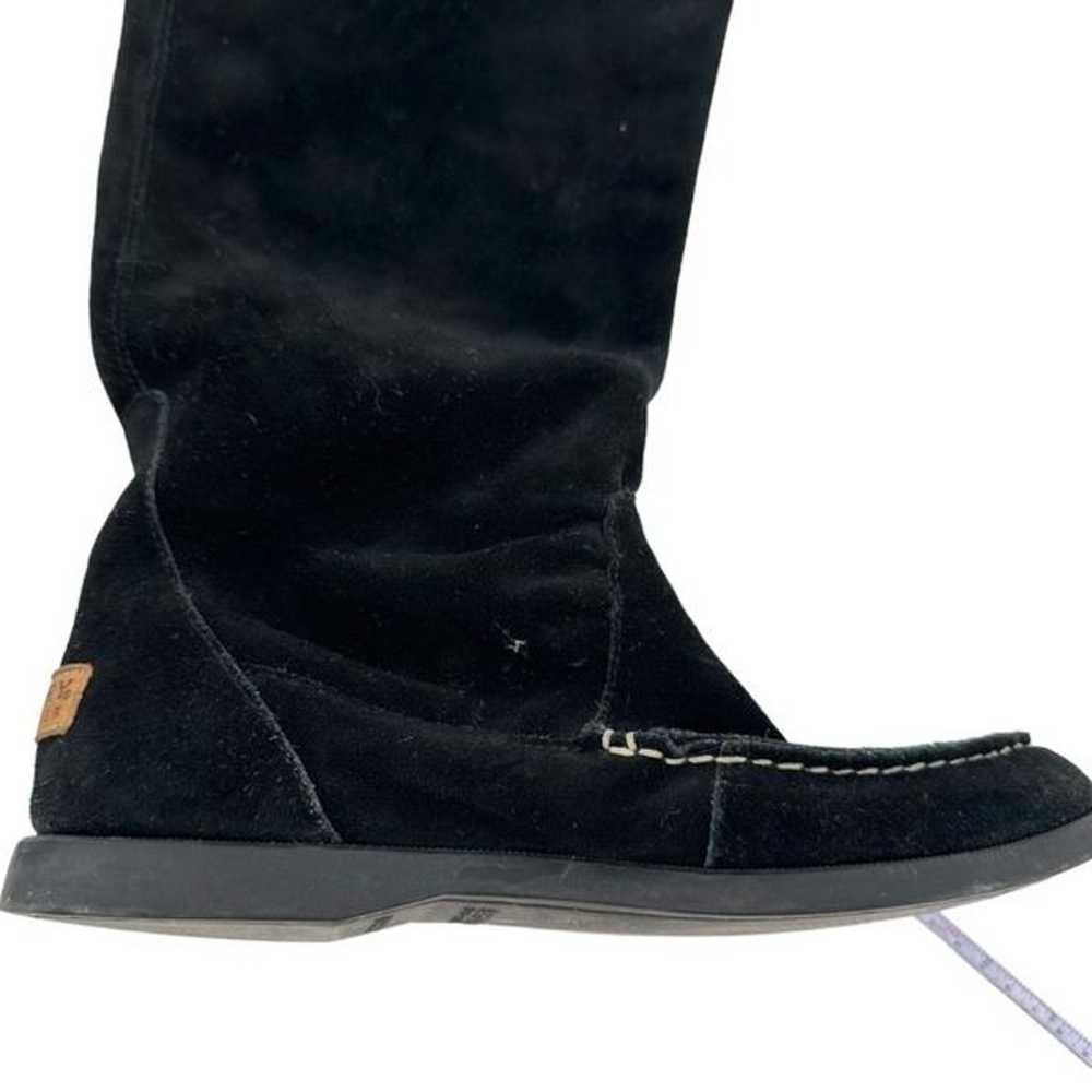 Sperry Moccasin Boots Black Suede Leather Tall Pu… - image 3