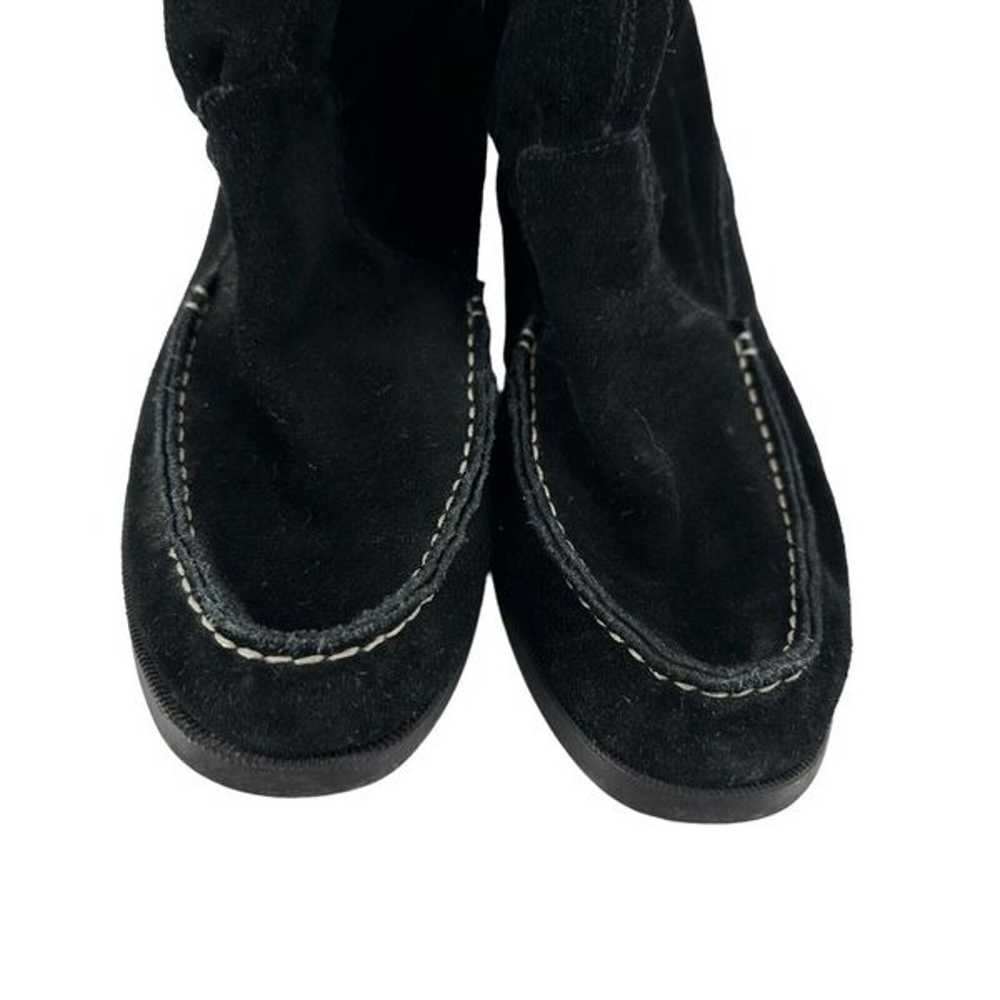 Sperry Moccasin Boots Black Suede Leather Tall Pu… - image 7