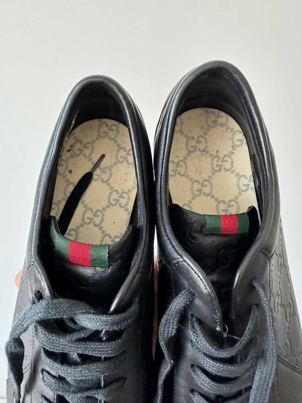 Black × Gucci × Leather Gucci black leather low t… - image 12