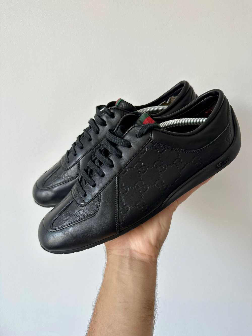 Black × Gucci × Leather Gucci black leather low t… - image 1