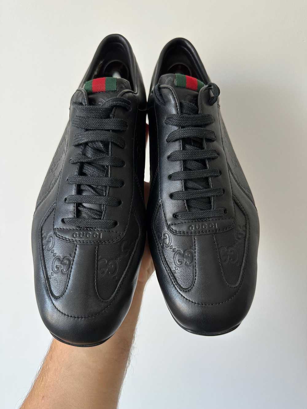 Black × Gucci × Leather Gucci black leather low t… - image 2