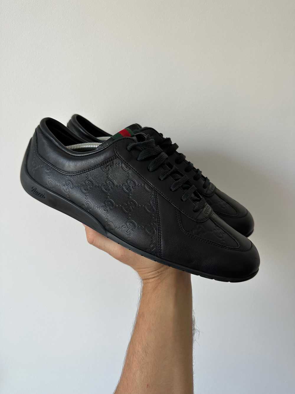 Black × Gucci × Leather Gucci black leather low t… - image 3