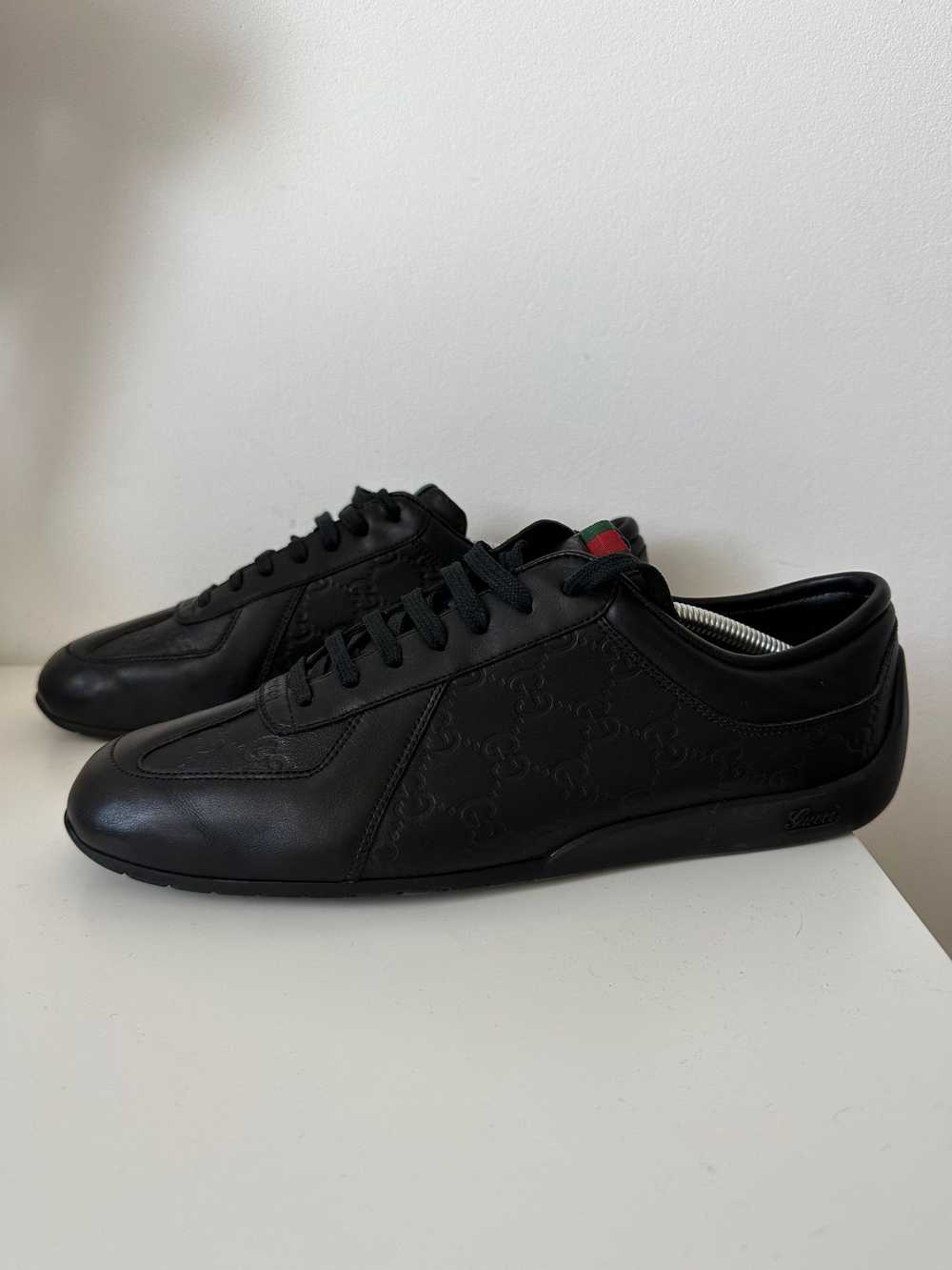 Black × Gucci × Leather Gucci black leather low t… - image 4