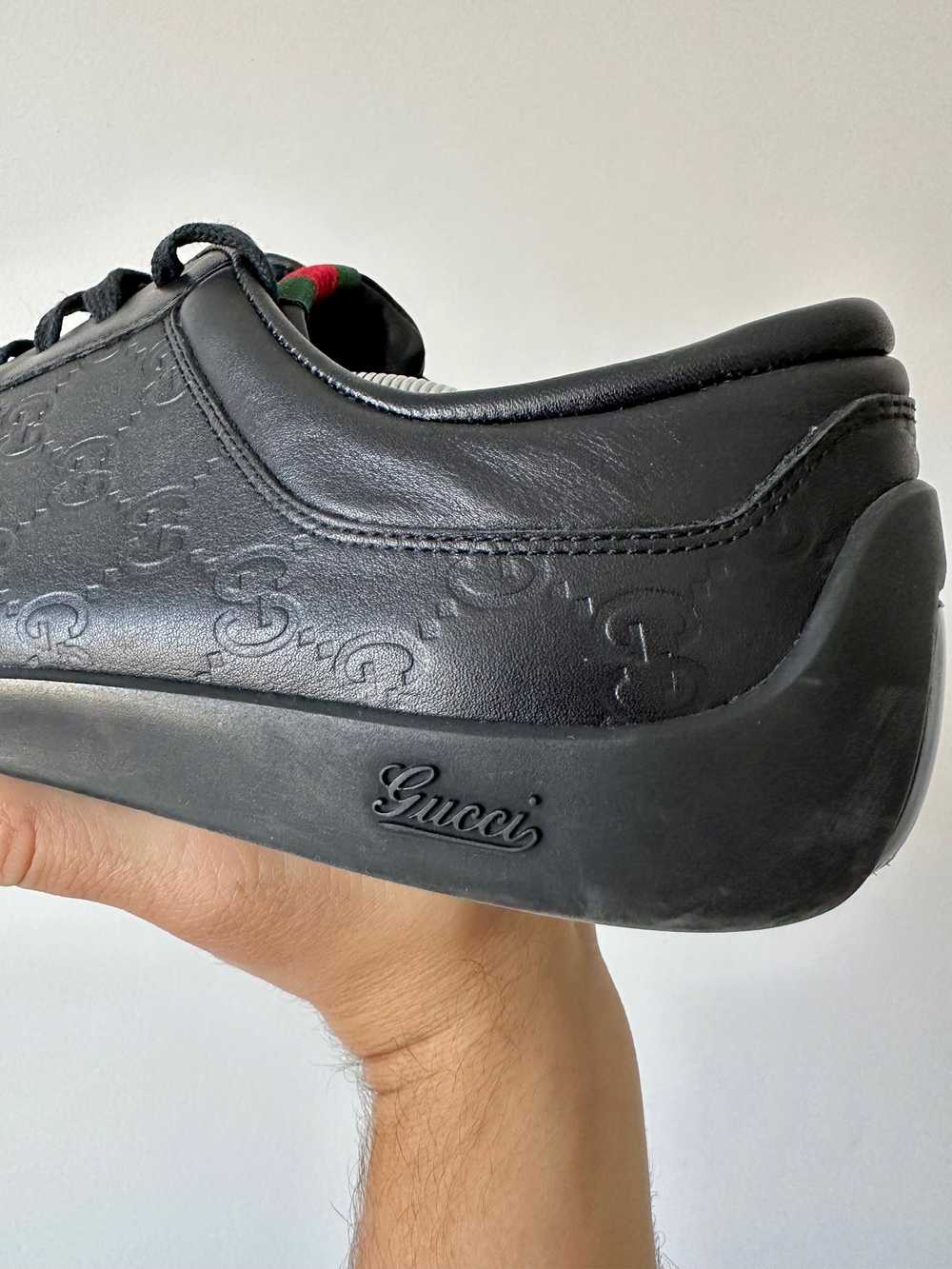 Black × Gucci × Leather Gucci black leather low t… - image 7