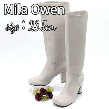 【Great Condition】Mira Owen 23.5 Long Boots Beige C