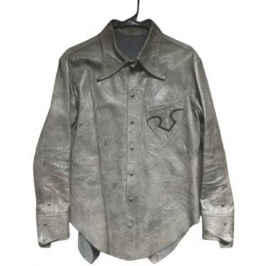 Japanese Brand Obelisk leather button up shirt - image 1