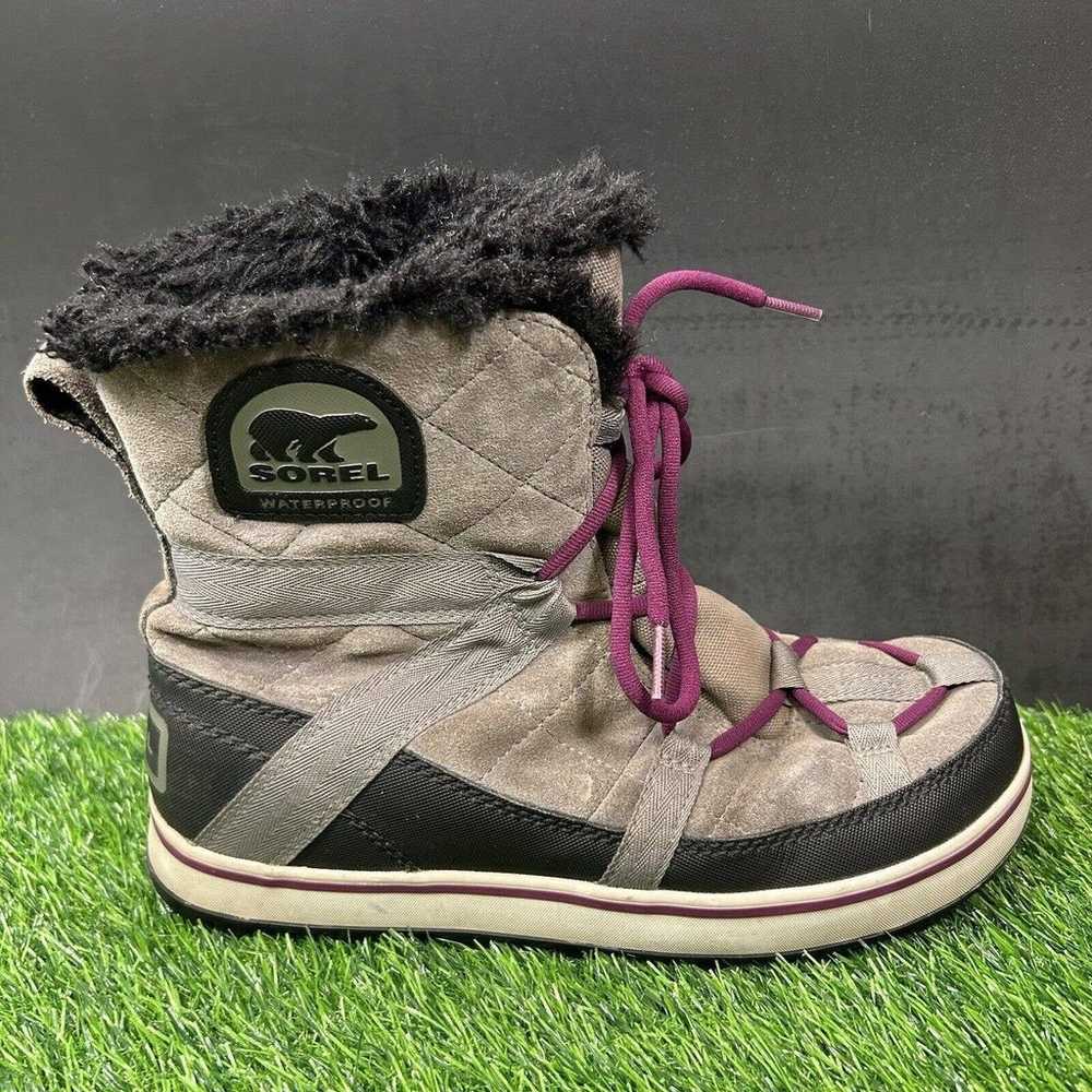 Sorel Glacy Explorer Boots Womens 10 Gray Purple … - image 1