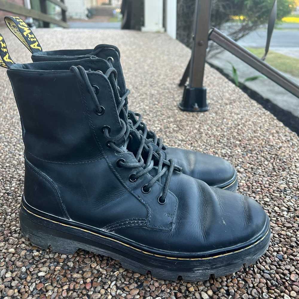 Dr Martens Combs Leather Unisex Black Combat Boot… - image 1