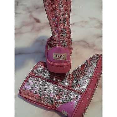 UGG women's size 6 pink sequined S/N 3161 boots L… - image 1