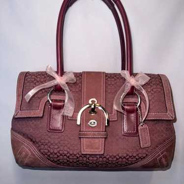 Rare Pink Mauve Vintage Coach mini signature satch