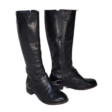 UGG Black Leather Tall Harness Boots Women's 5 - image 1