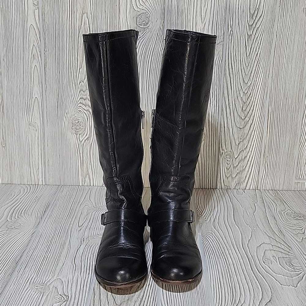 UGG Black Leather Tall Harness Boots Women's 5 - image 4