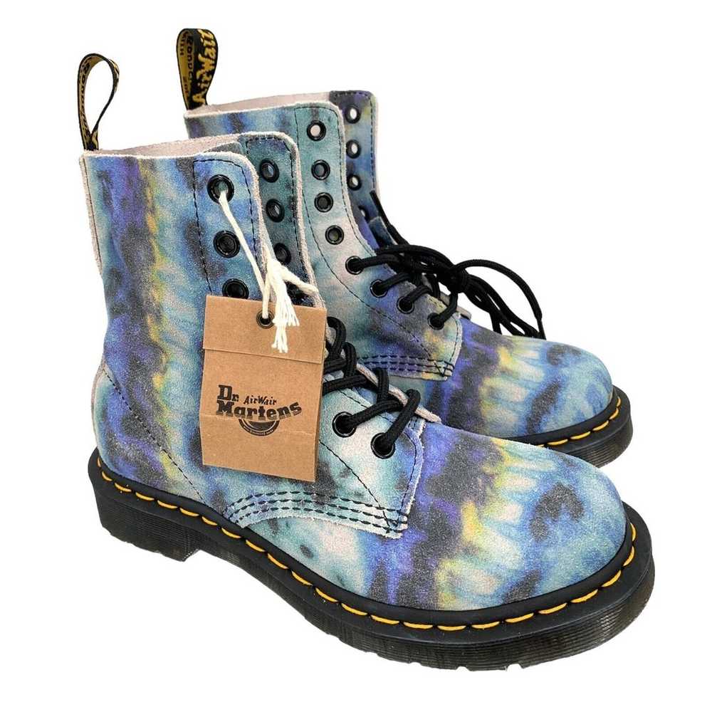 Dr Doc Martens Combat Boots Pascal Blue 1460 Tumb… - image 1