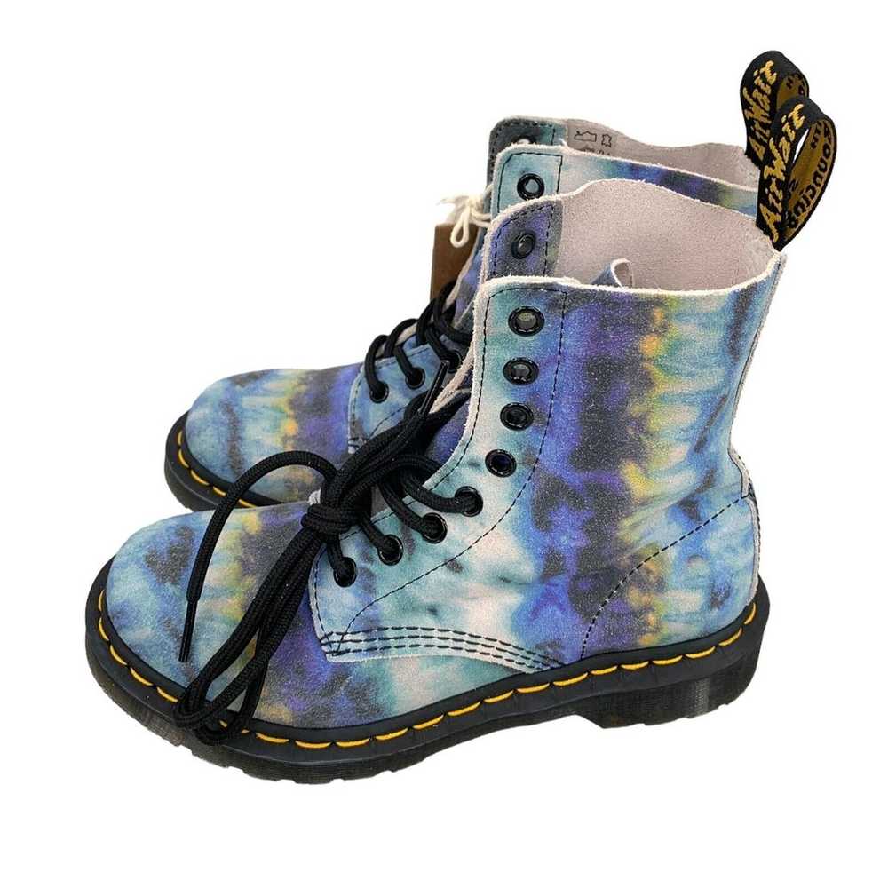 Dr Doc Martens Combat Boots Pascal Blue 1460 Tumb… - image 3