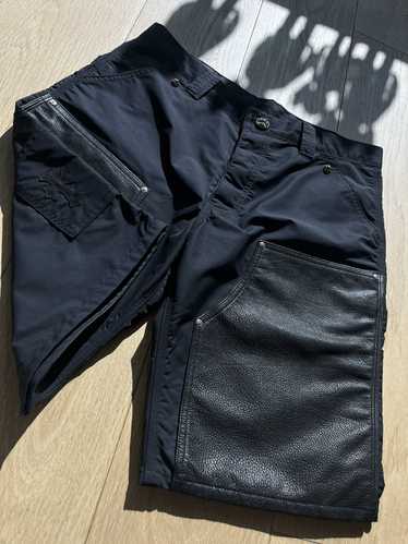 Chrome Hearts Nylon leather double knee shorts