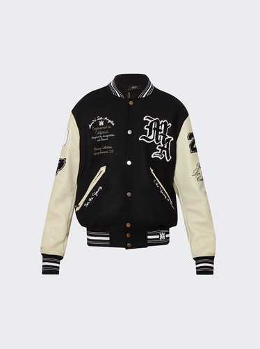 Amiri o1gr1nt1024 Oversized Varsity Jacket in Blac