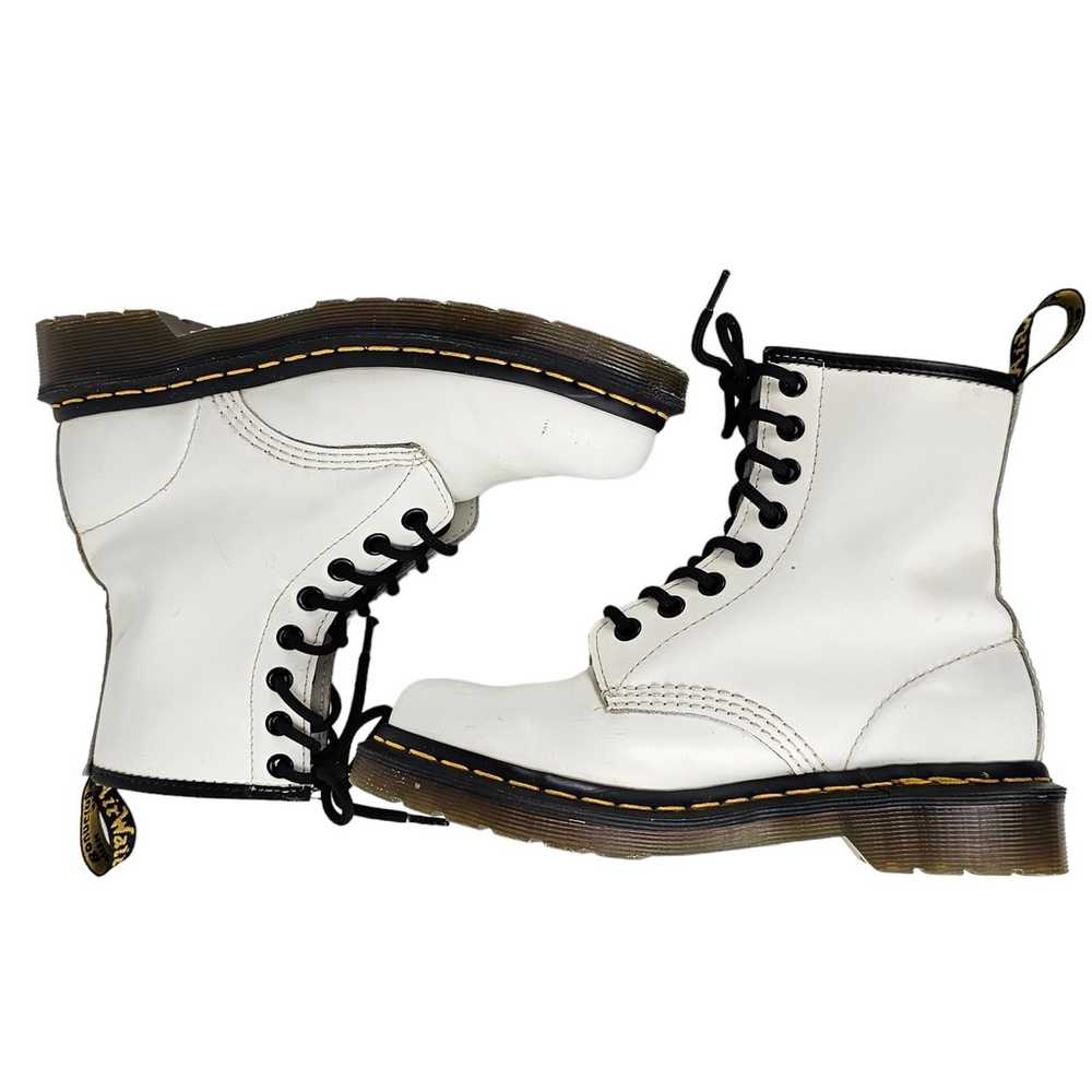 Dr Doc Martens Zavala white leather lace up ankle… - image 5