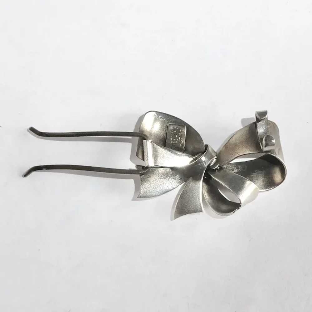 Sculptural Sterling Bow Hairclip by Lang - image 12