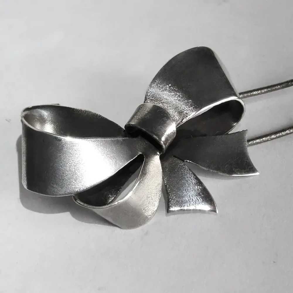 Sculptural Sterling Bow Hairclip by Lang - image 4