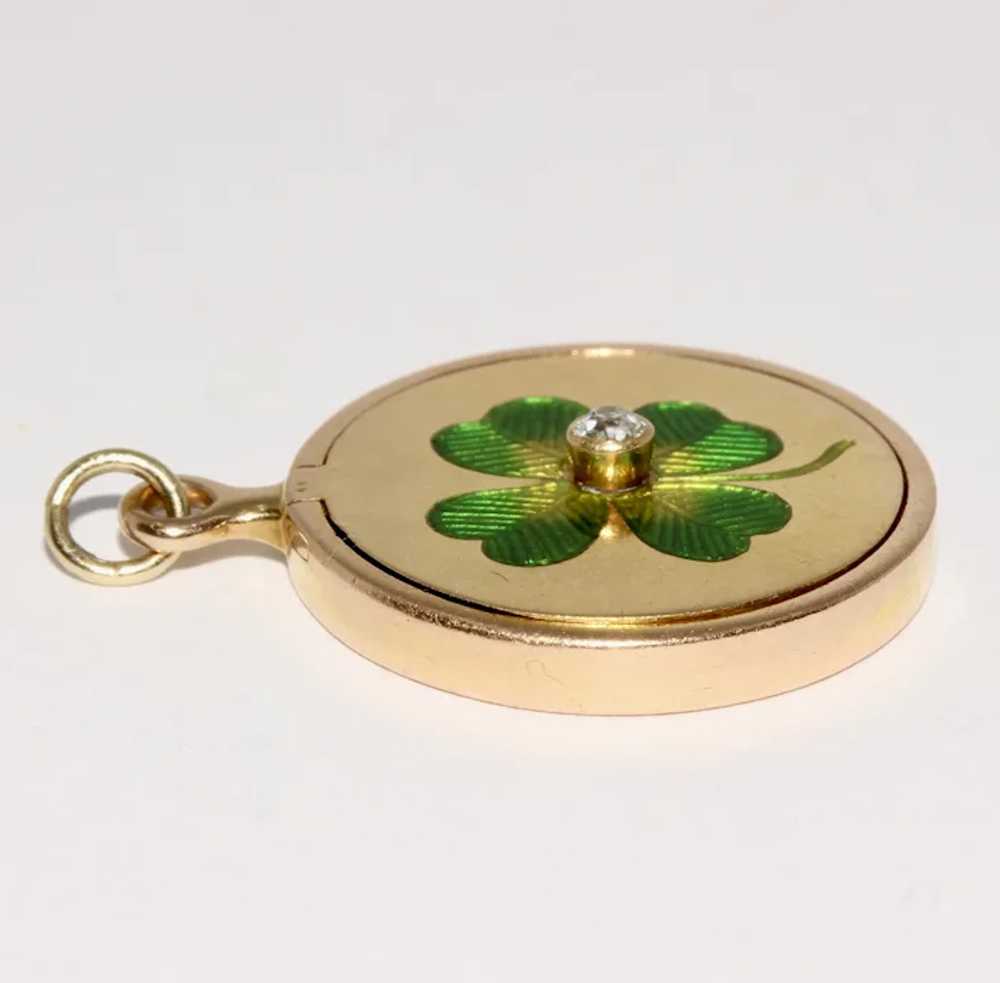 Antique Victorian Lucky Four Leaf Clover Diamond … - image 9