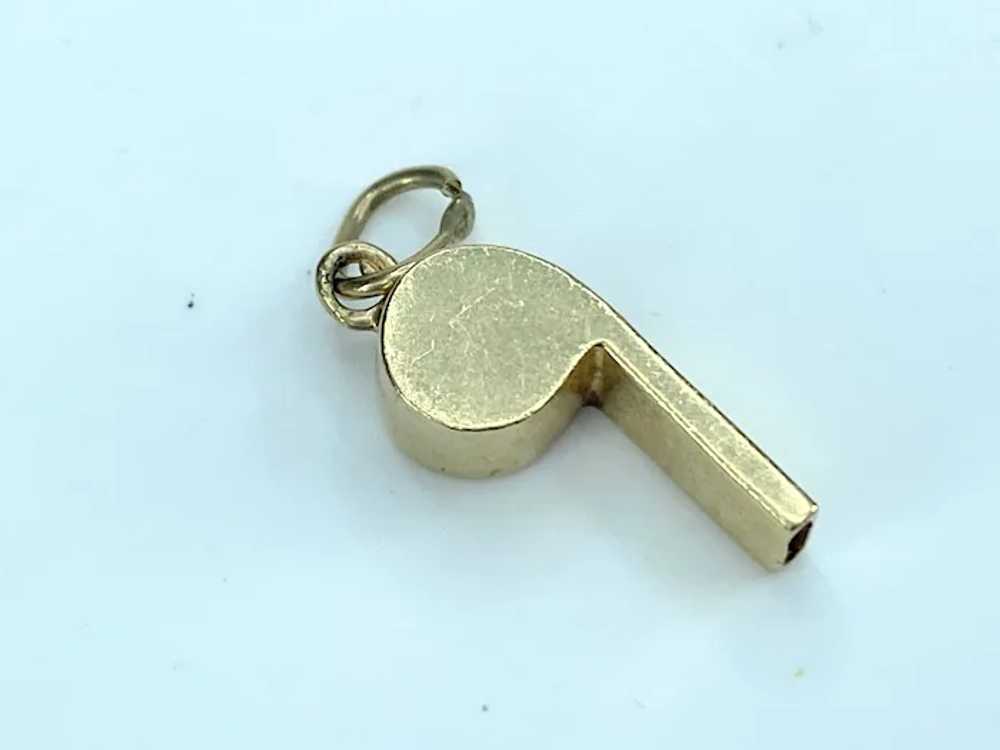 10K yellow gold 3D Whistle charm JR9282 - image 7