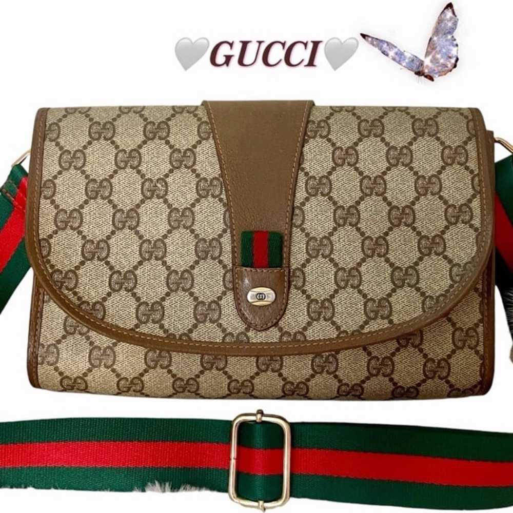 ❤️Auth♥️GUCCI GG Monogram Supreme VTG Web Interlo… - image 1