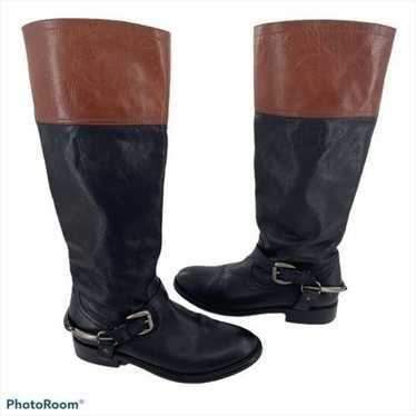 TRASK | Leather Harness Riding Boots Black Brown