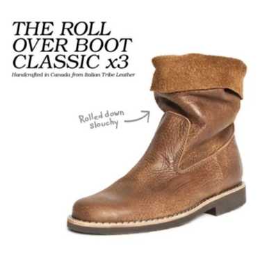 Roots Tribe Leather Roll Over Leather Slouchy Boot