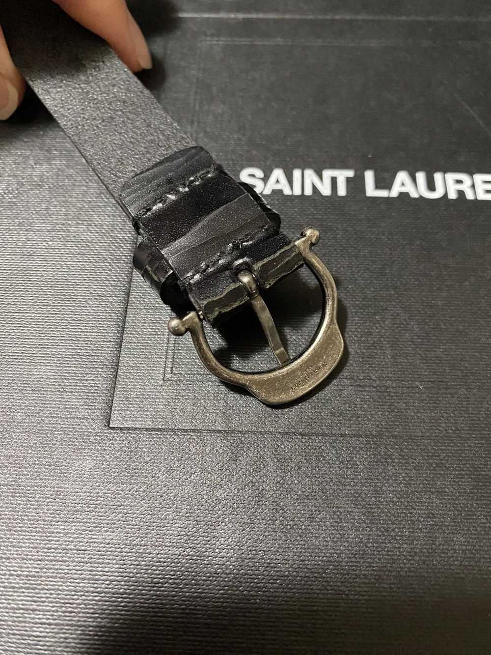 Saint Laurent Paris YSL Thin Black Belt - image 3