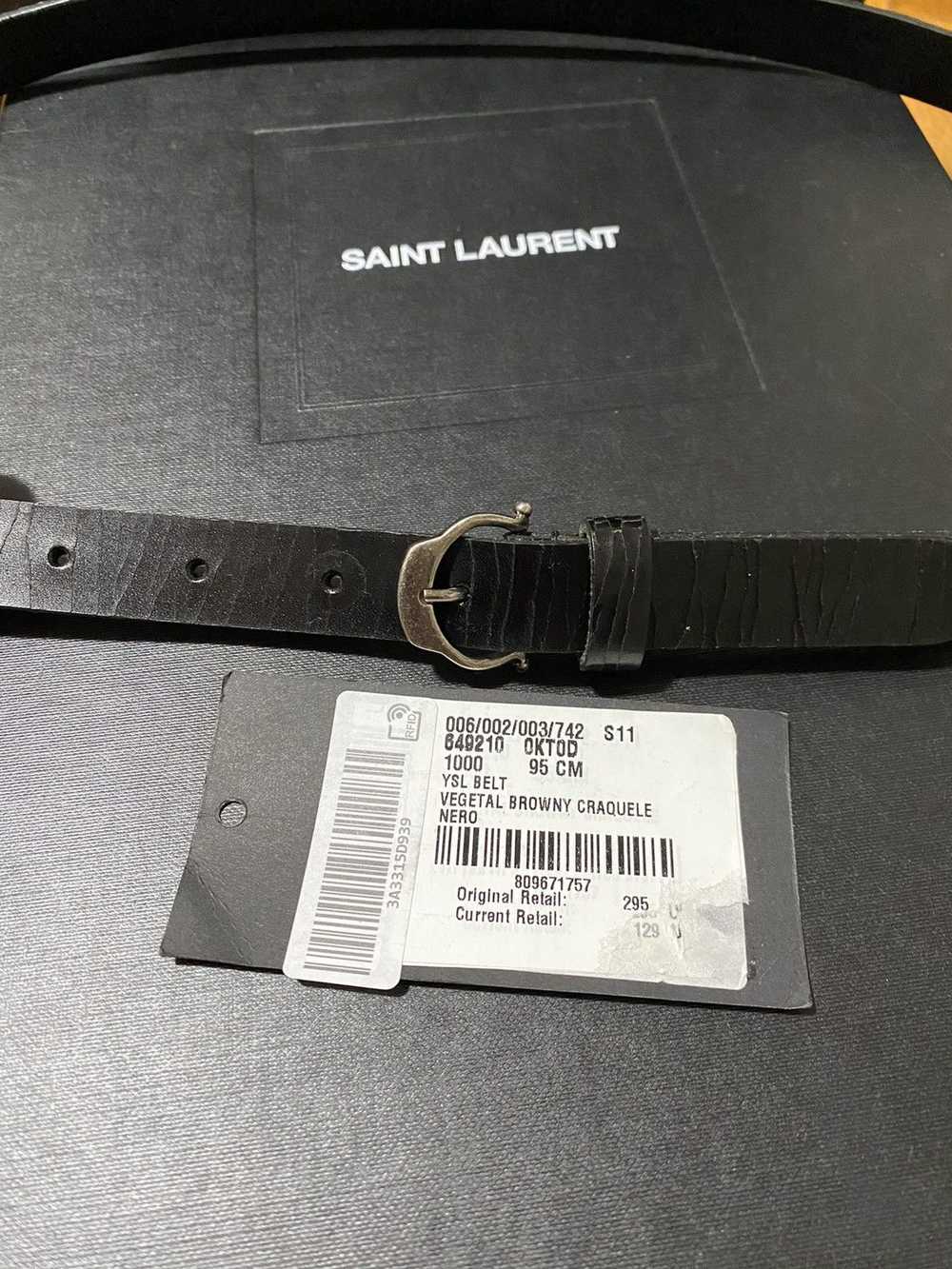 Saint Laurent Paris YSL Thin Black Belt - image 6