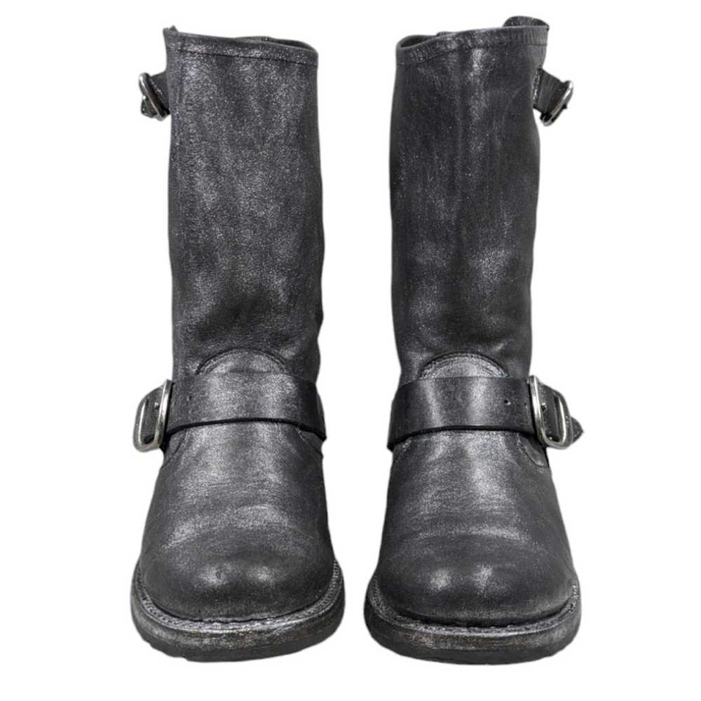 Frye Veronica Black/Silver Short Boots GUC Size 6… - image 6