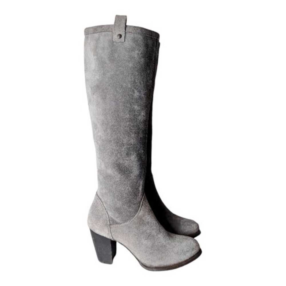 UGG Ava Tall "Grey" Suede Boot Size 7 - image 3