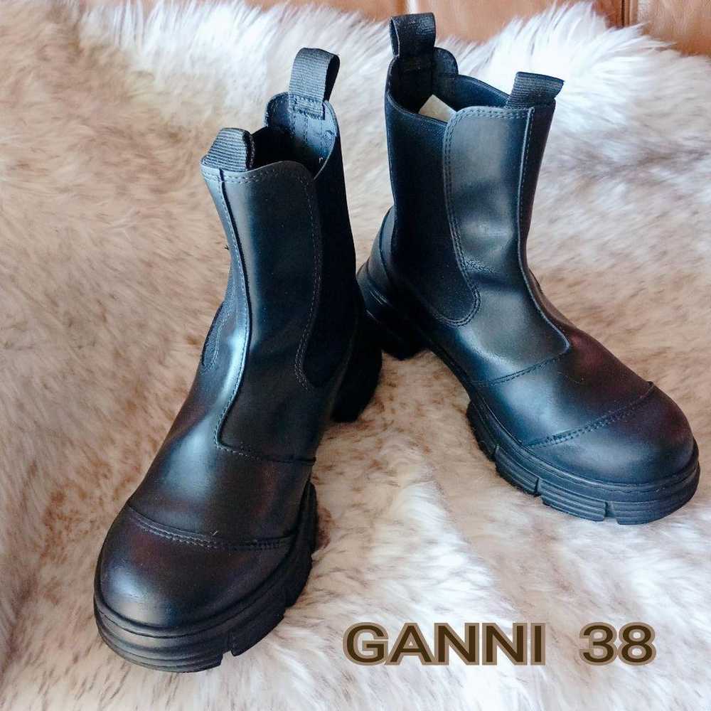 【GANNI 38】Black Side Gore Boots Girly Vintage Clo… - image 1