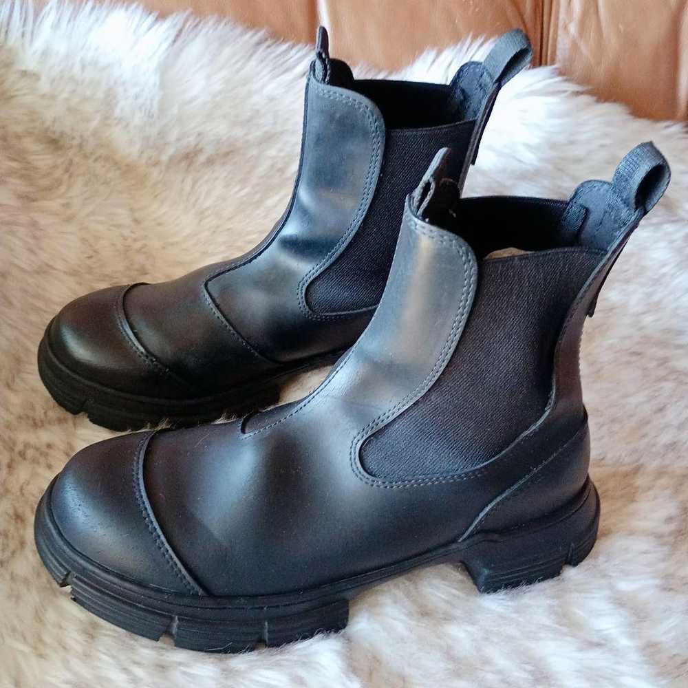 【GANNI 38】Black Side Gore Boots Girly Vintage Clo… - image 2