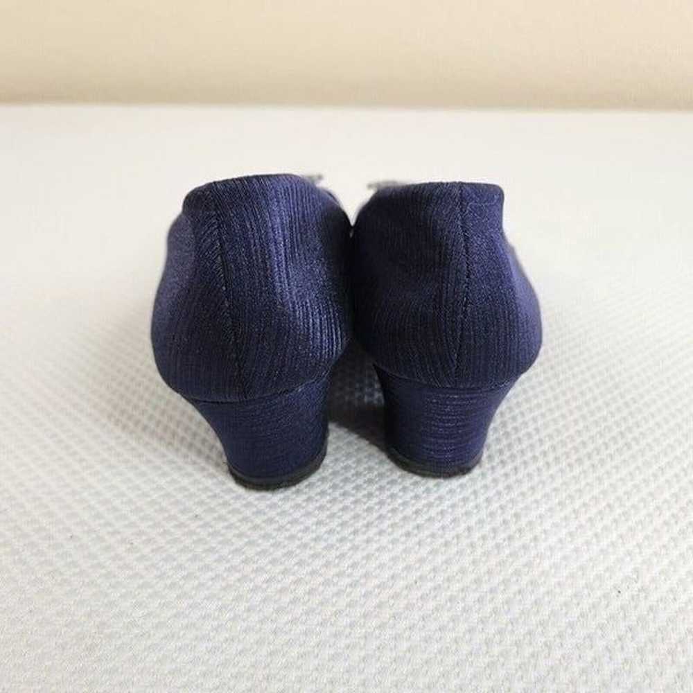 Vintage 60s Womens Size 4 Navy Blue Shoes Heels M… - image 7