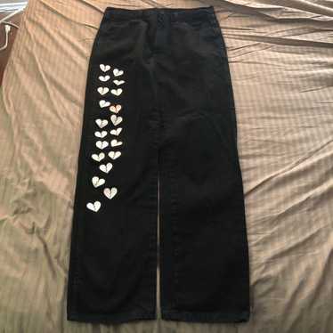 Custom × Designer × Streetwear Custom Black Jeans… - image 1