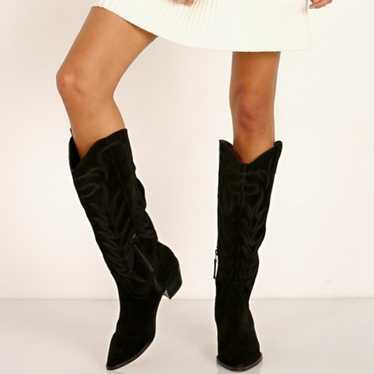 Dolce Vita Solei Black Suede Western Boots Black S