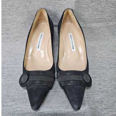 Manolo Blahink Vintage Black Suede Pumps size EU … - image 1