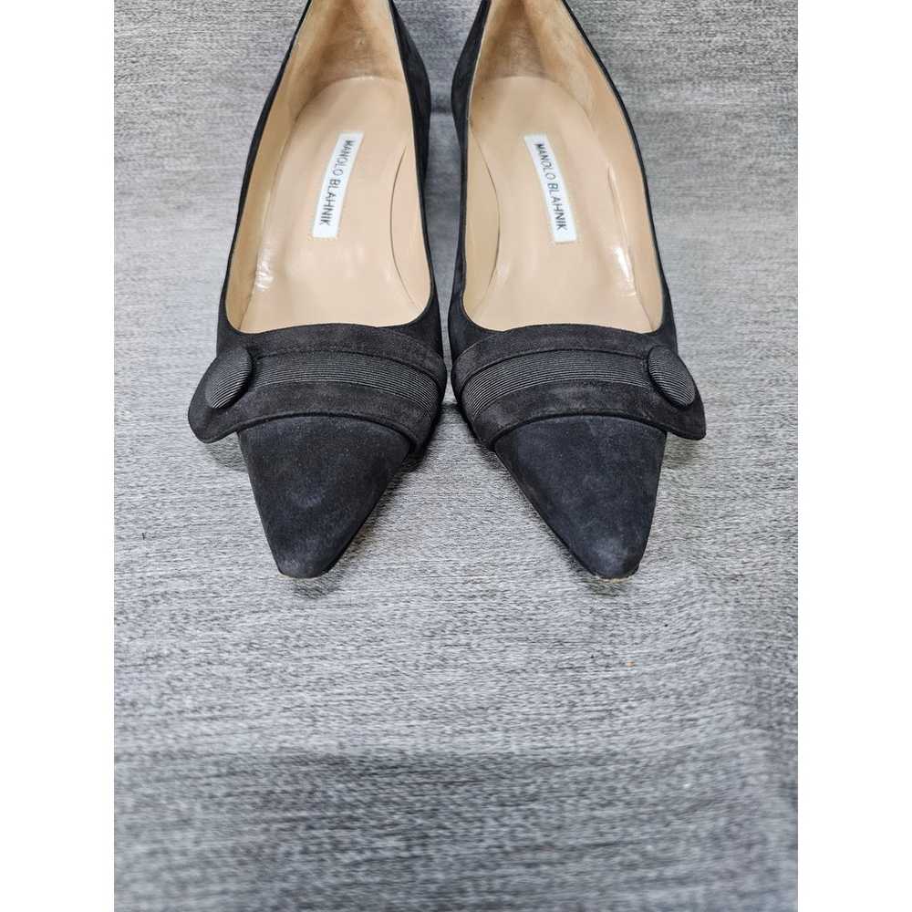 Manolo Blahink Vintage Black Suede Pumps size EU … - image 2