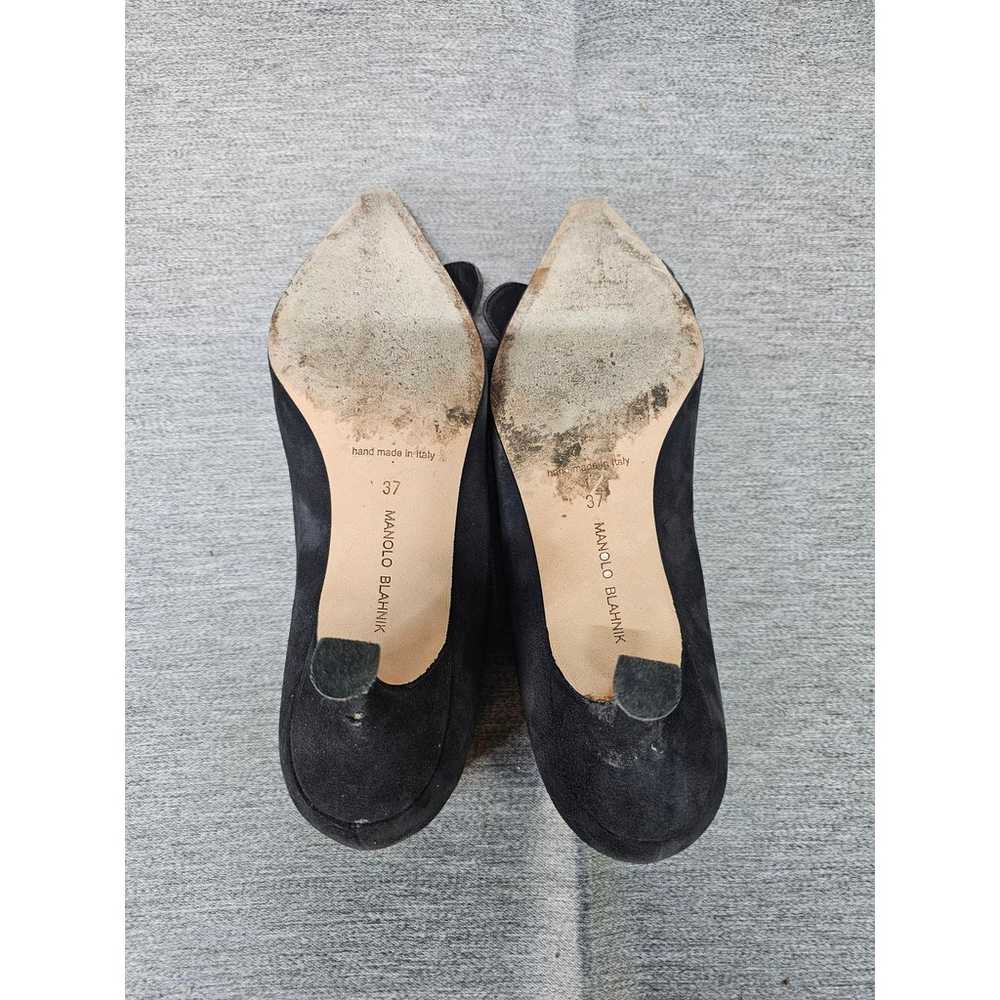 Manolo Blahink Vintage Black Suede Pumps size EU … - image 6