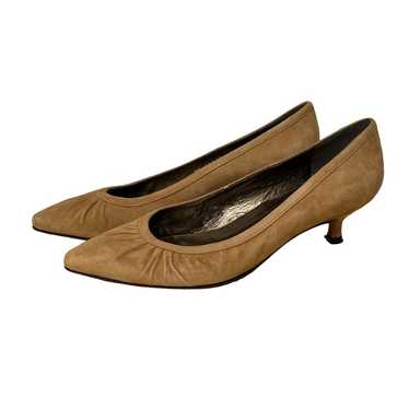 Stuart Weitzman Vintage Suede Kitten Heel Tan Siz… - image 1