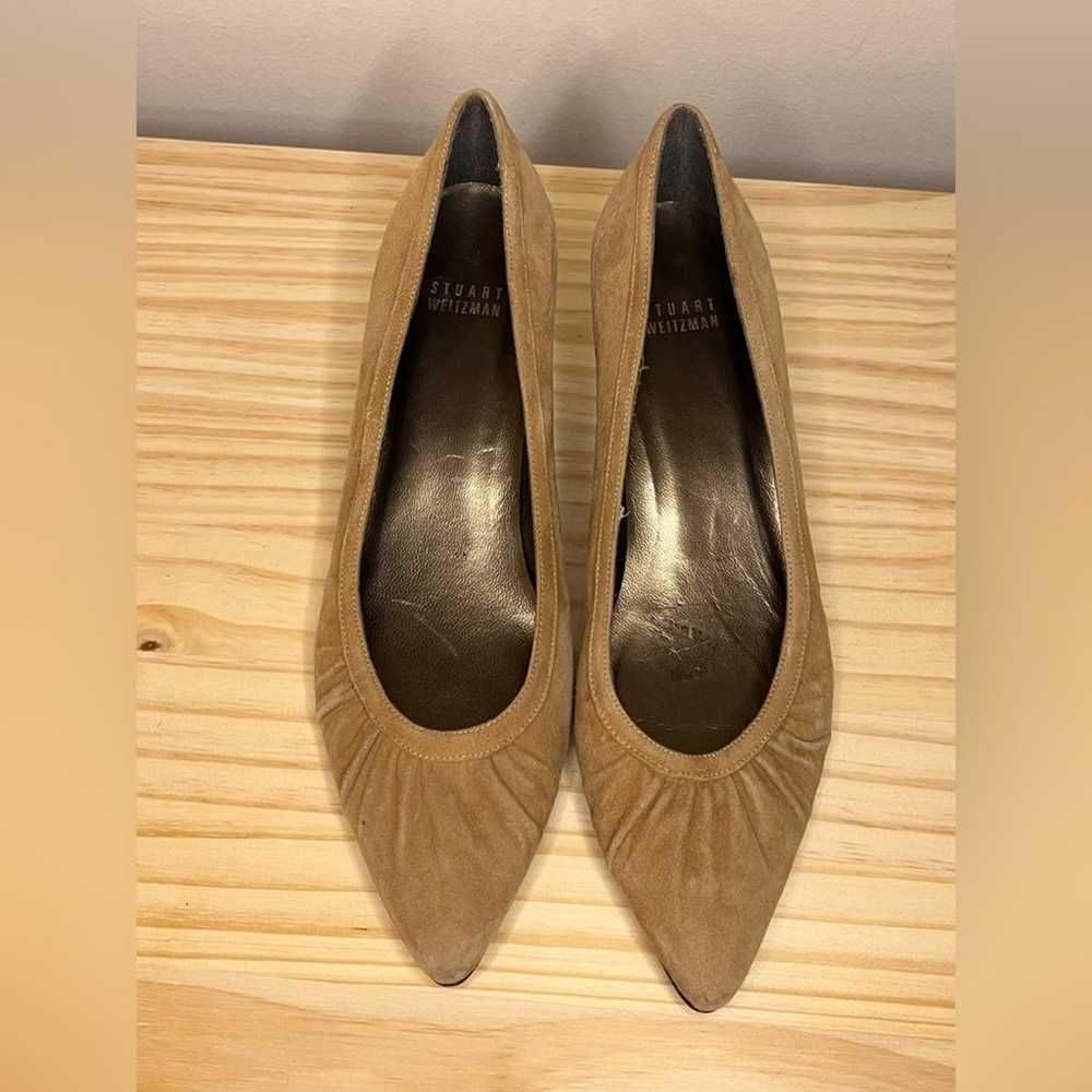 Stuart Weitzman Vintage Suede Kitten Heel Tan Siz… - image 2