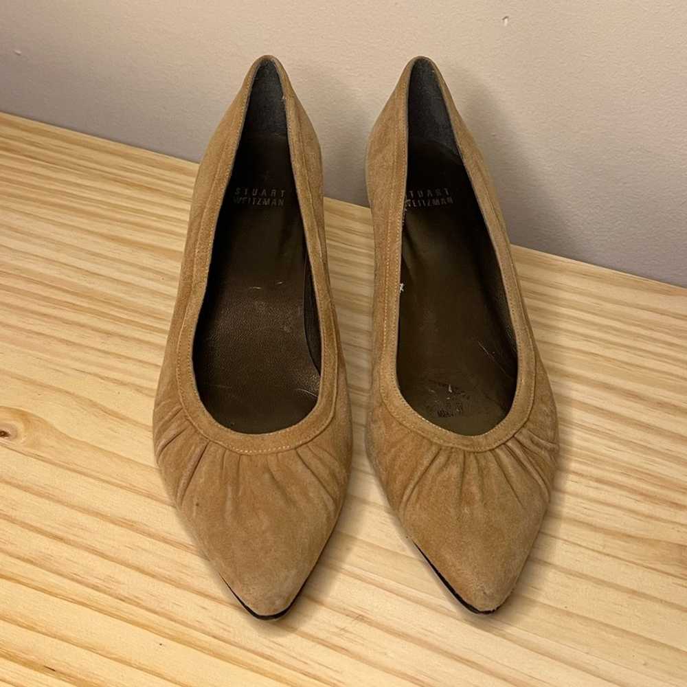 Stuart Weitzman Vintage Suede Kitten Heel Tan Siz… - image 3