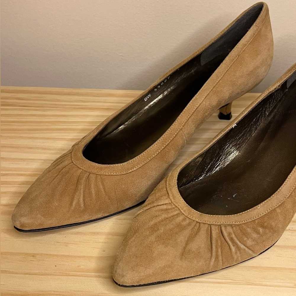 Stuart Weitzman Vintage Suede Kitten Heel Tan Siz… - image 6