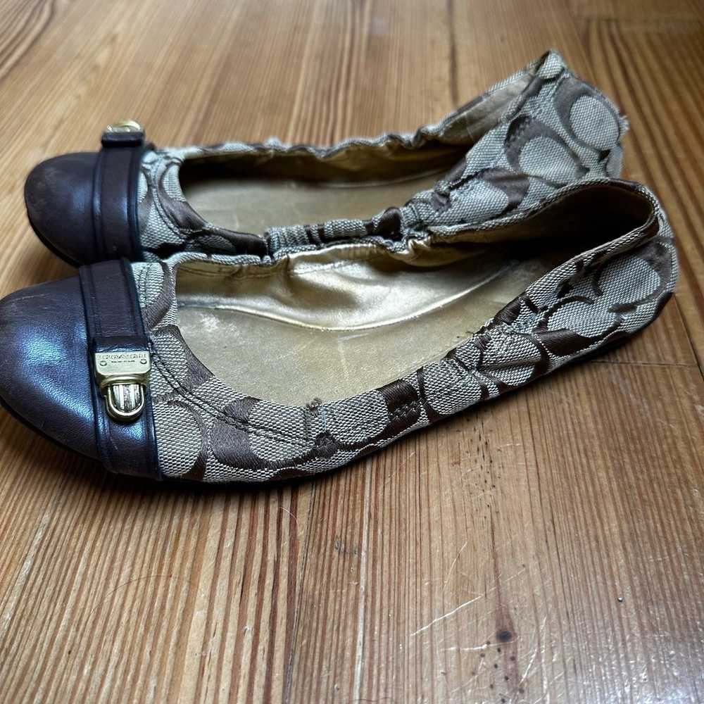 Coach Delphine brown signature C ballet flats SIZ… - image 2