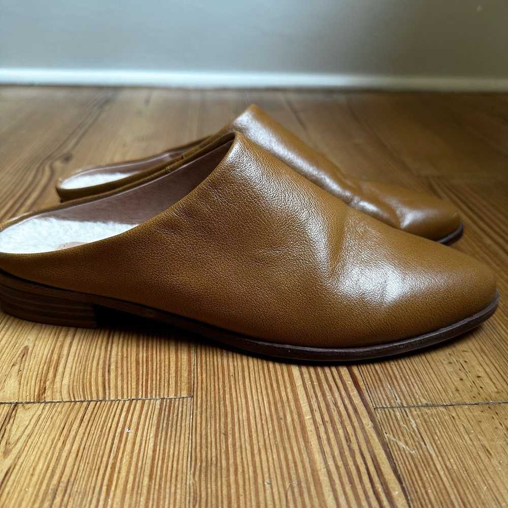 J.Jill tan leather fleece lined mules SIZE 9 - image 1