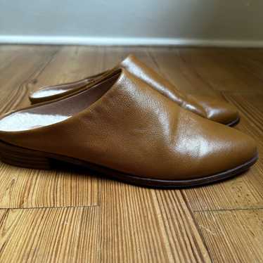 J.Jill tan leather fleece lined mules SIZE 9