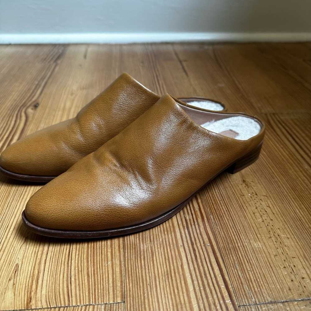 J.Jill tan leather fleece lined mules SIZE 9 - image 2